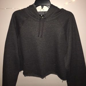 Gray cropped hoodie